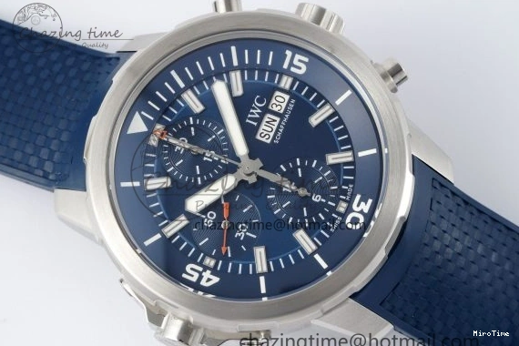 MIROTIME 0416 Attractive Aquatimer Chrono SS RSF 1:1 Best Edition Blue Dial on Blue Rubber Strap A 7056